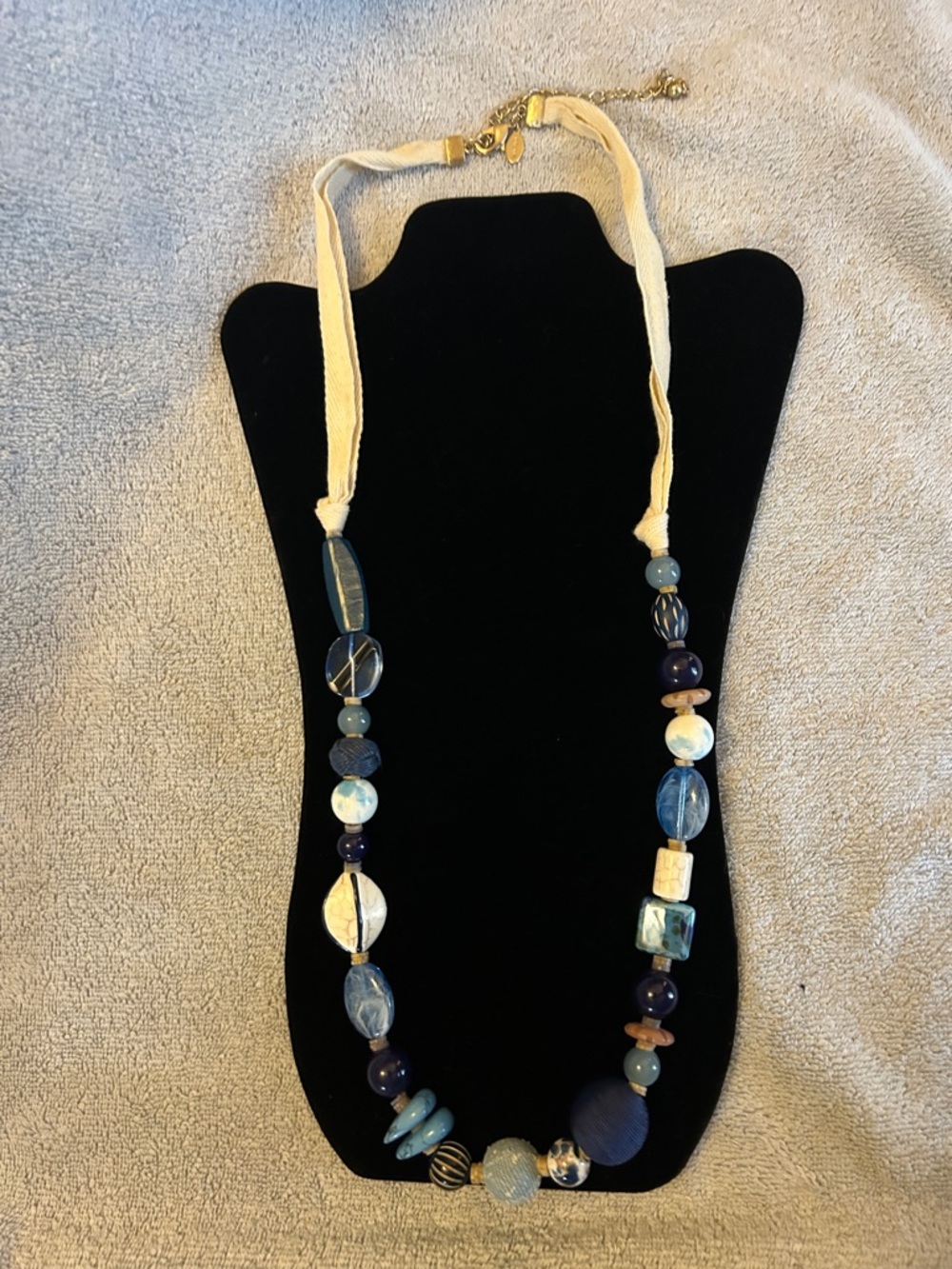 Vintage Chicos Nautical themed Necklace mixed media 40” adjustable